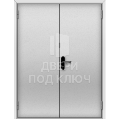 Противопожарная двупольная серая глухая дверь EI-15 ДПК-17984